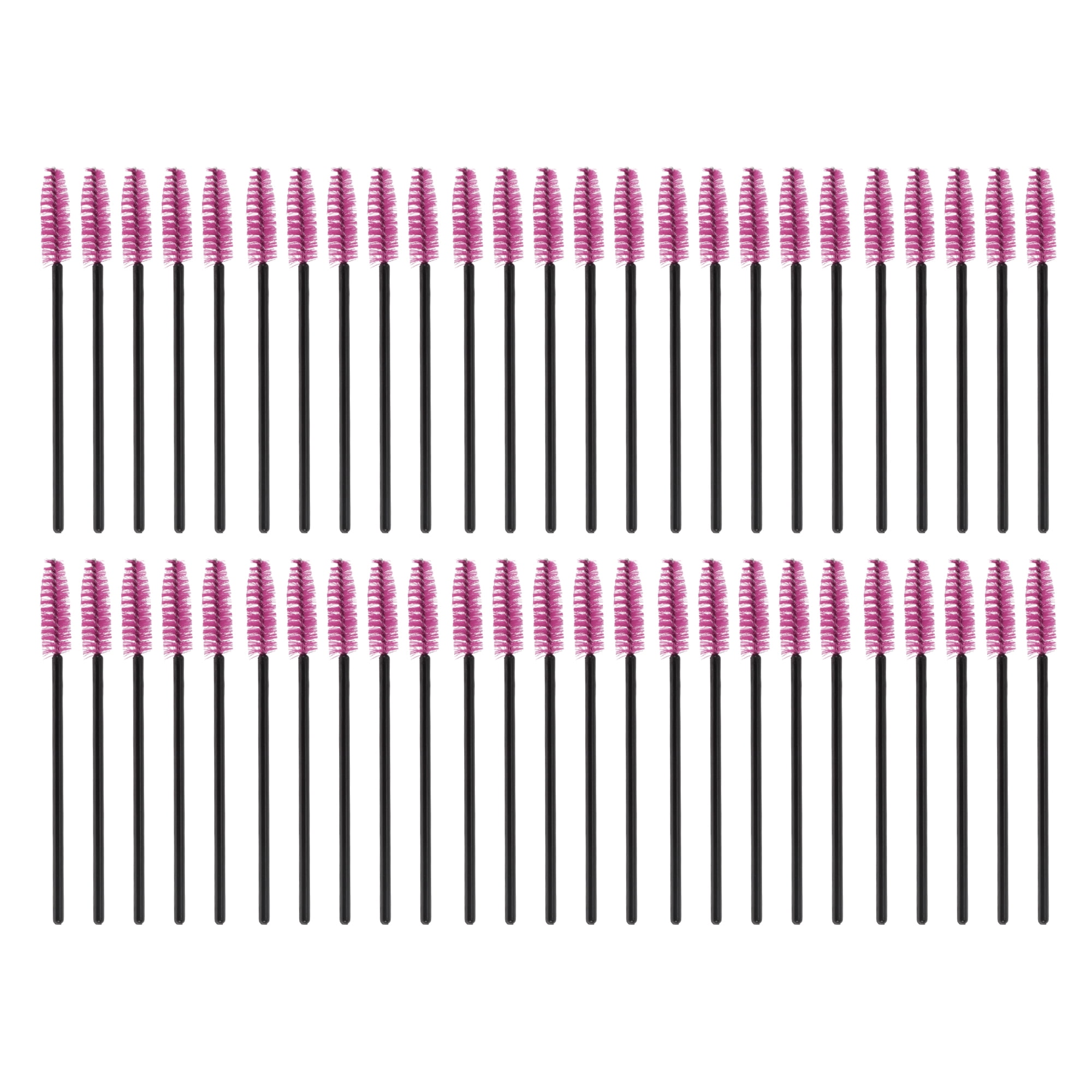 Unique Bargains Convenient Eyebrows Brushes for Travel 50 Pcs Black, Rose Red