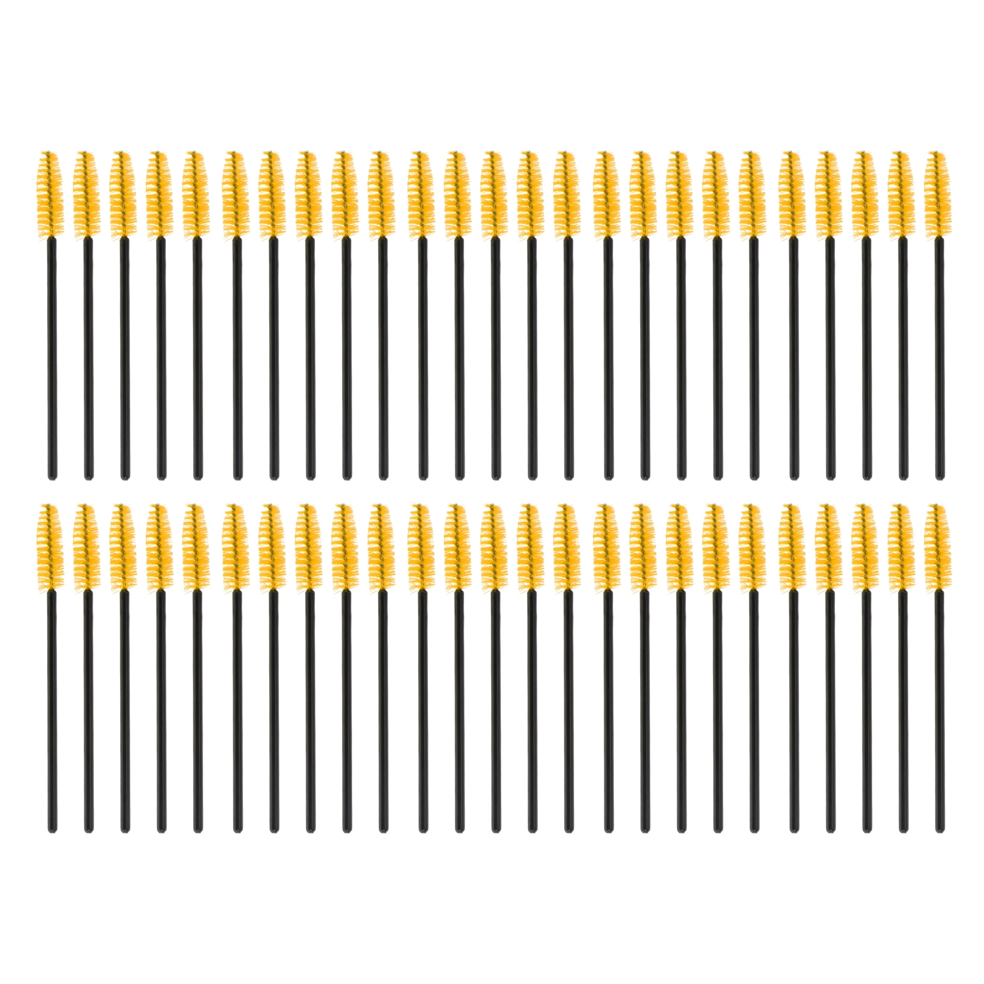 Unique Bargains Convenient Eyebrows Brushes for Travel 50 Pcs Black, Yellow