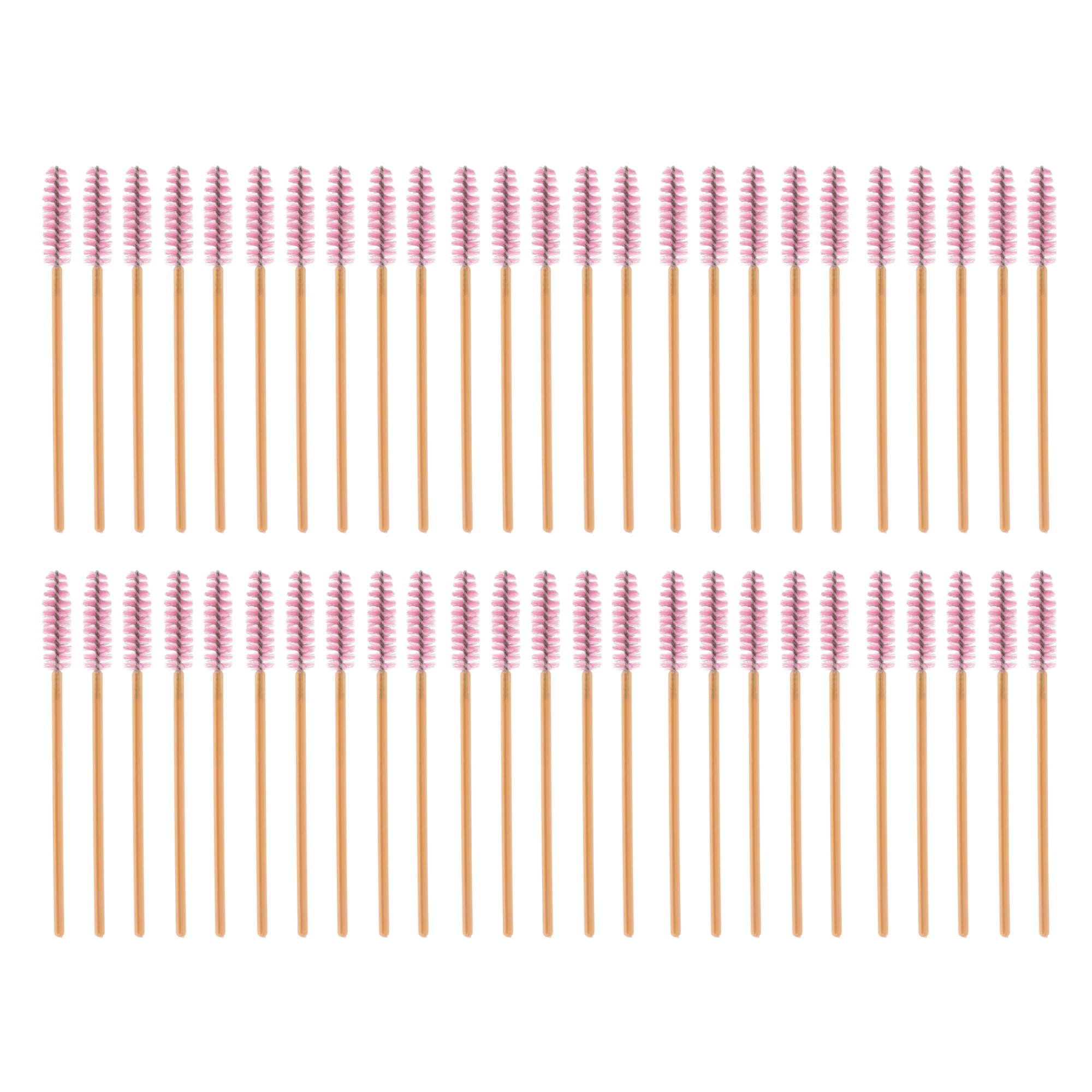 Unique Bargains Convenient Eyebrows Brushes for Travel 50 Pcs Gold Tone, Pink