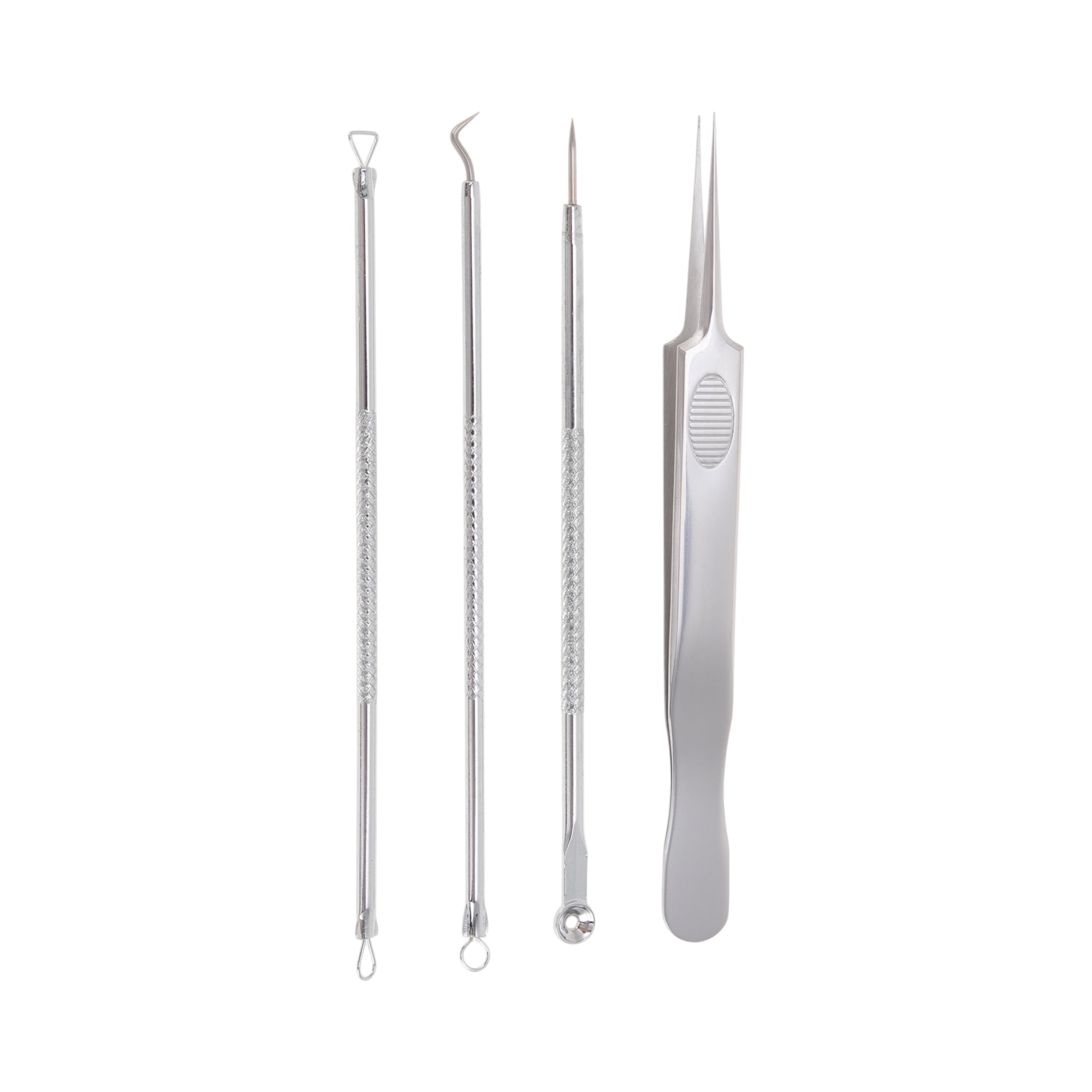 Unique Bargains Convenient Thread Pimple Extractor Kit Silver Tone 1 Set Silver