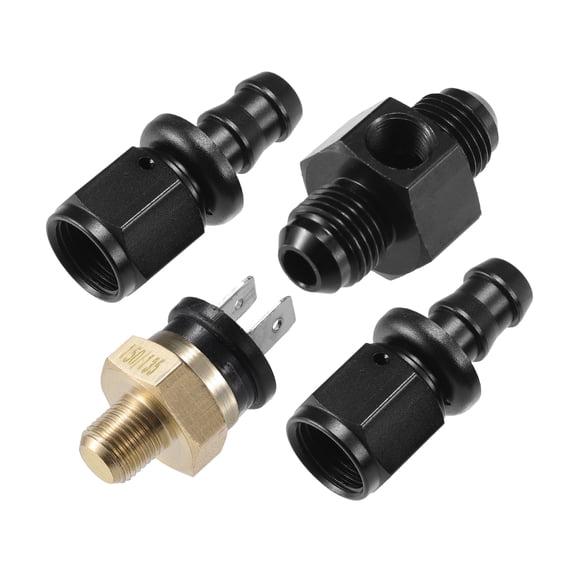 Unique Bargains Coolant Hose Thermostat Switch Kit 6AN 150'F on - 135'F Off Universal for Car Truck