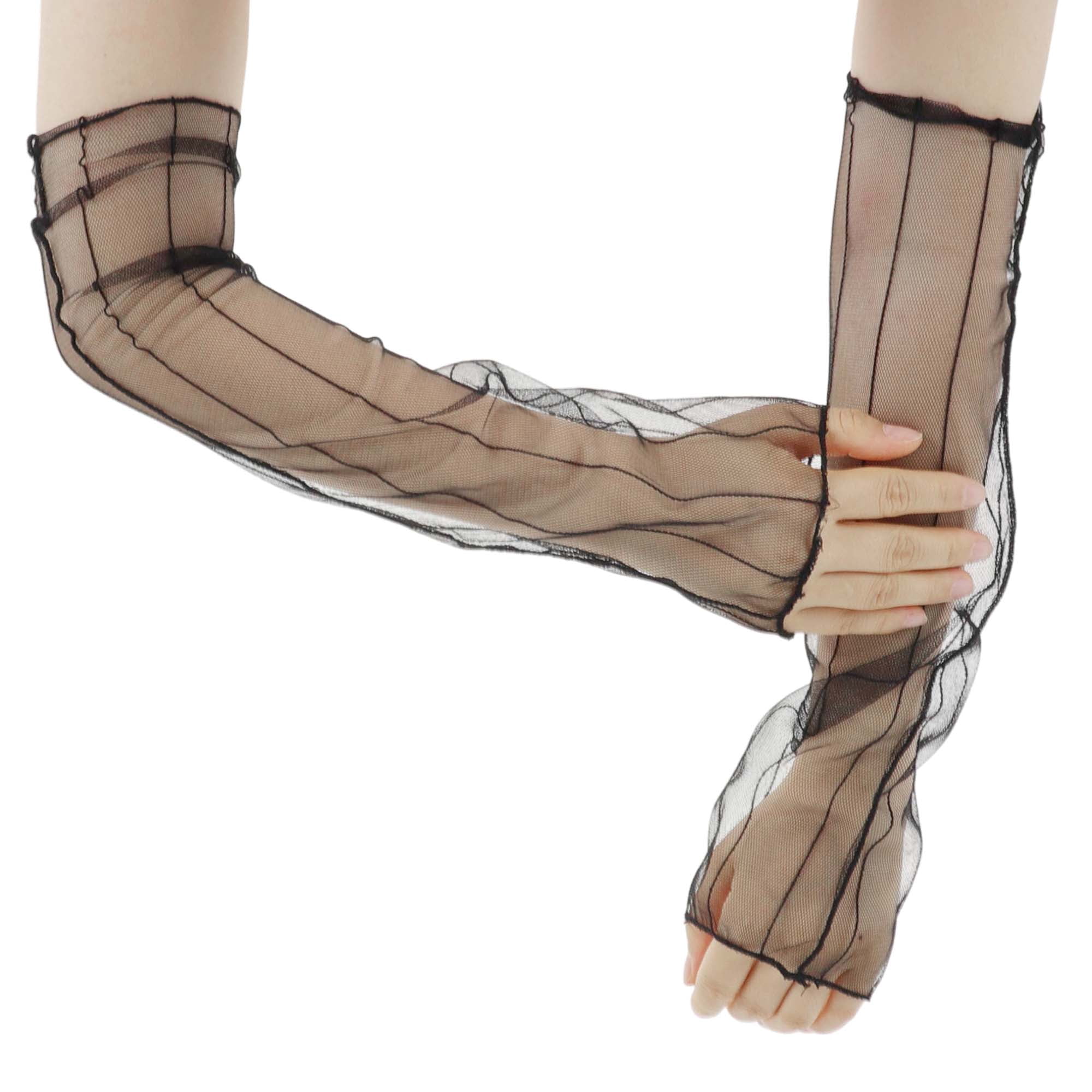 Unique Bargains Cooling Arm Sleeves Compression Tattoo Cover Up Black Lines 17.72"x3.94"