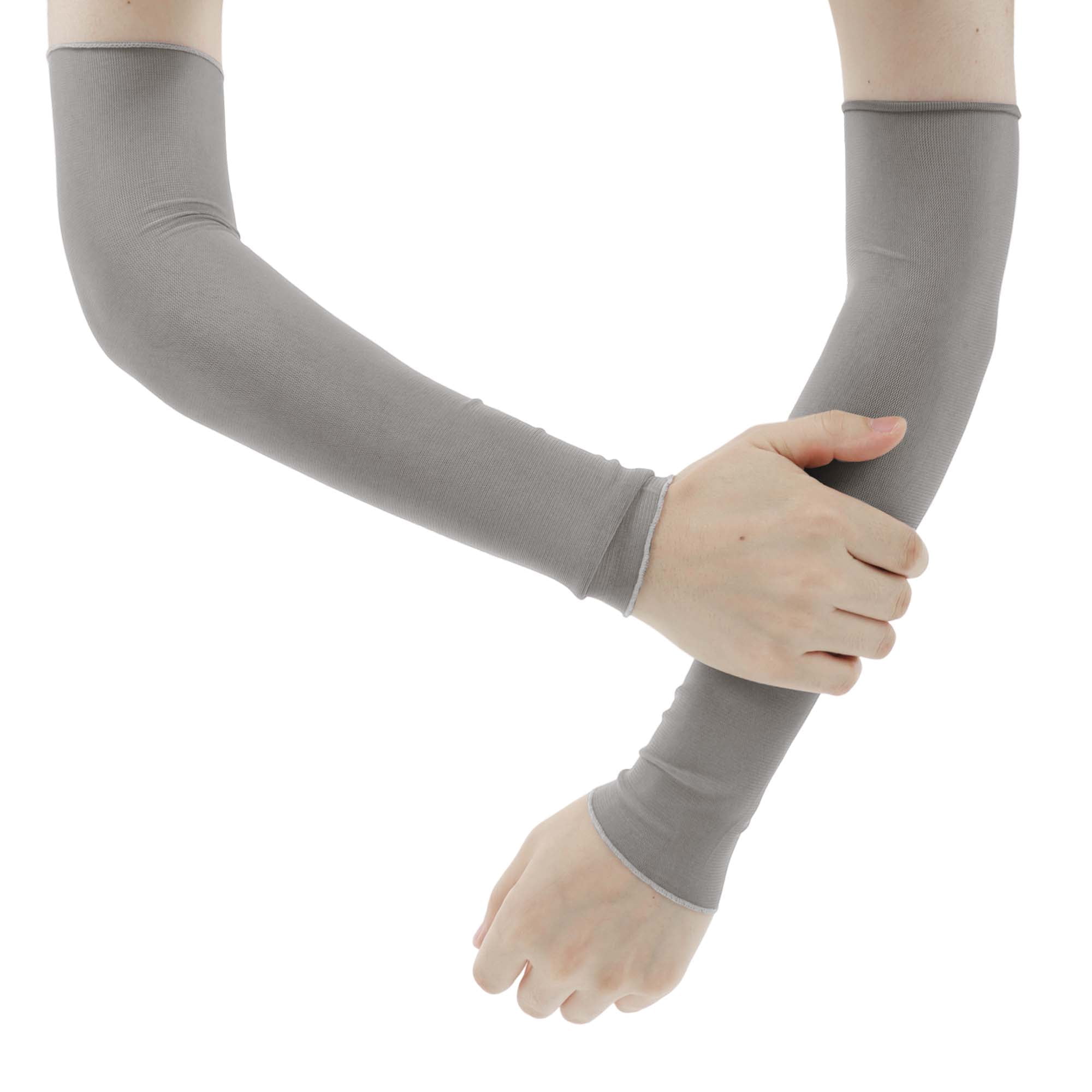 Unique Bargains Cooling Arm Sleeves Compression Tattoo Cover Up Gray 18.5"x3.15"