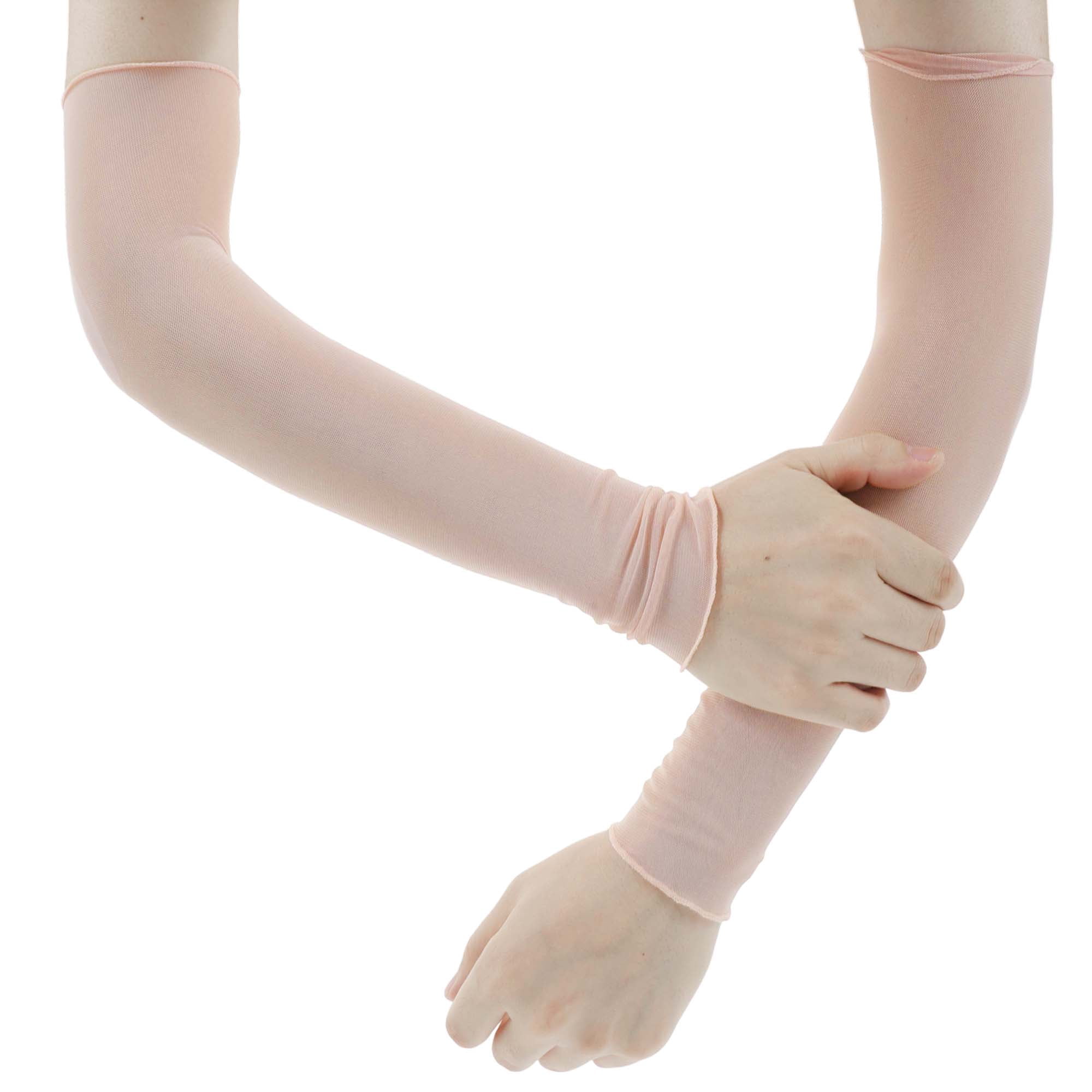 Unique Bargains Cooling Arm Sleeves Compression Tattoo Cover Up Pink 18.5"x3.15"