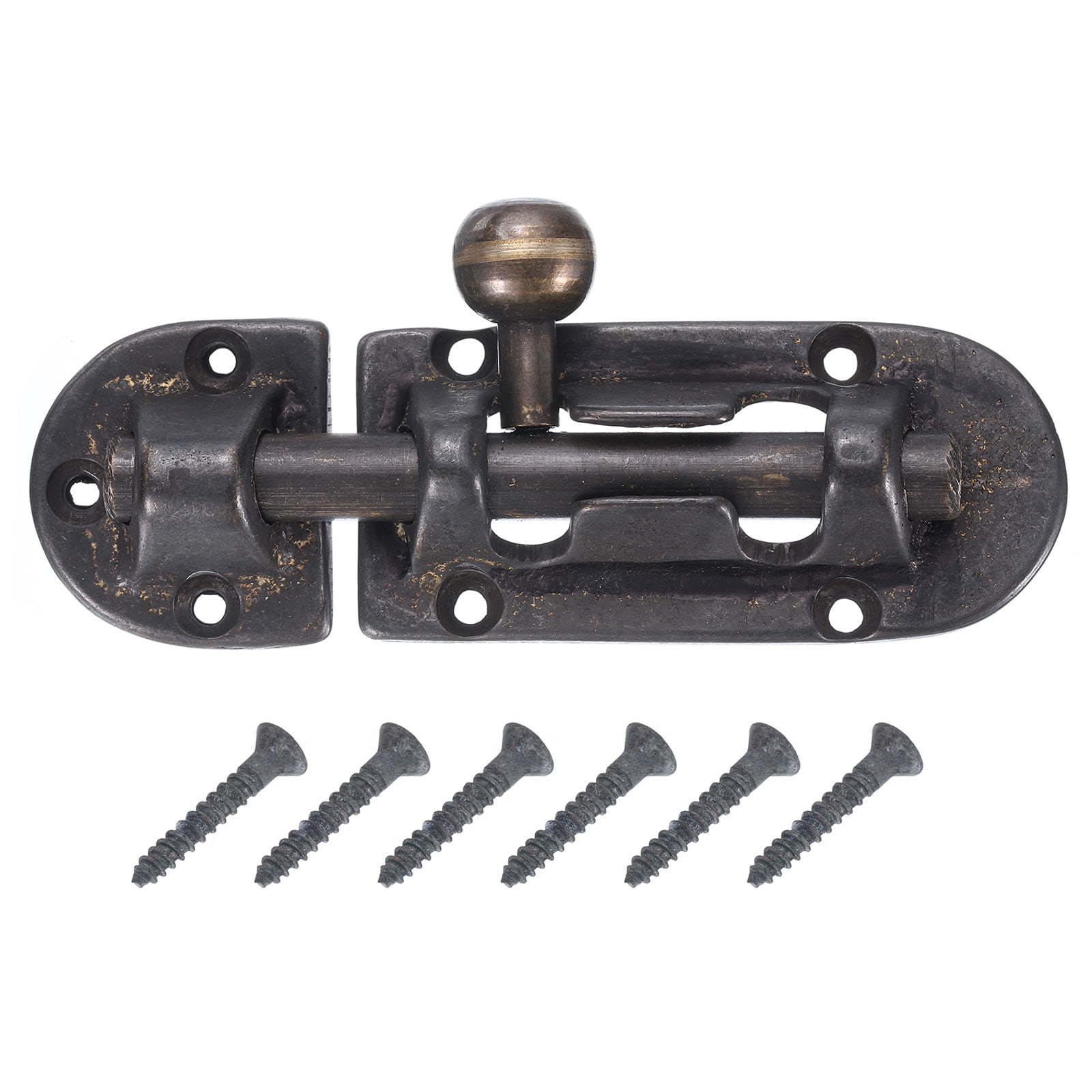 Unique Bargains Copper Barrel Bolt Latch Vintage Solid Brass Buckle Lock with Screws Black
