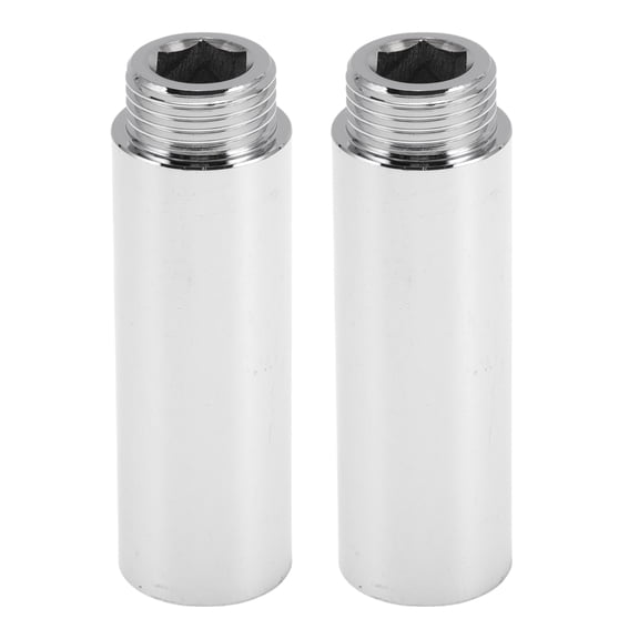 Unique Bargains Copper Electroplated Pipe Fittings 1/2"Female x 1/2"Male Female to Male Nipple Adapter 3.15" 2 Pcs
