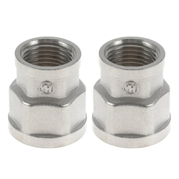 Unique Bargains Copper Electroplated Pipe Fittings 1/2"Female x 3/4"Female Straight Female Threaded Cast Adapter 1.36" 2 Pcs