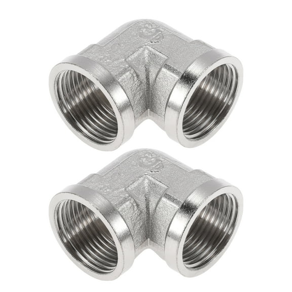 Unique Bargains Copper Electroplated Pipe Fittings 3/4"Female Double Female Threaded Elbow 1.65" 2 Pcs