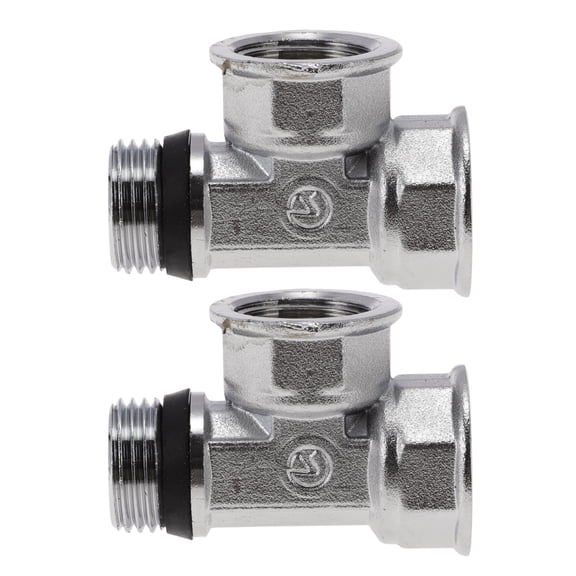 Unique Bargains Copper Pipe Fittings 1/2"Female x 1/2"Female x 1/2"Male Inside and outside tee (with rubber ring) 2.11" 2 Pcs