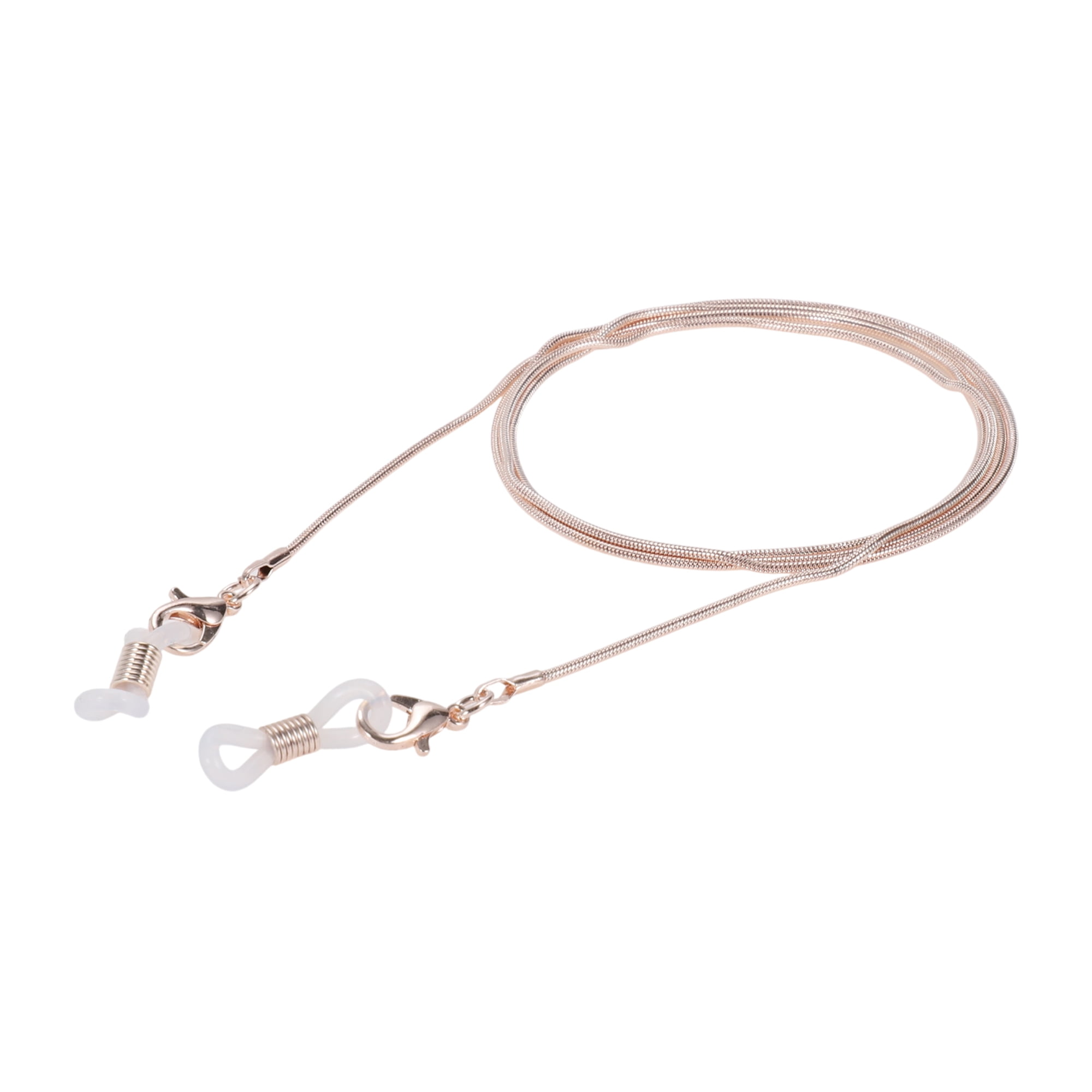 Unique Bargains Copper Snake Chain Pattern Eyeglass Chain 29.53" 1 Pc Rose Gold Tone