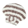 thumbnail image 1 of Unique Bargains Coral Fleece Hair Drying Towel Dry Cap Adult Hair Drying Towel Lightweight Strong Light Brown White, 1 of 7