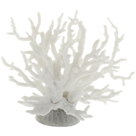 Unique Bargains Coral Reef Decor Mini Faux for Aquarium Decorations White 6.5x5.83 inches