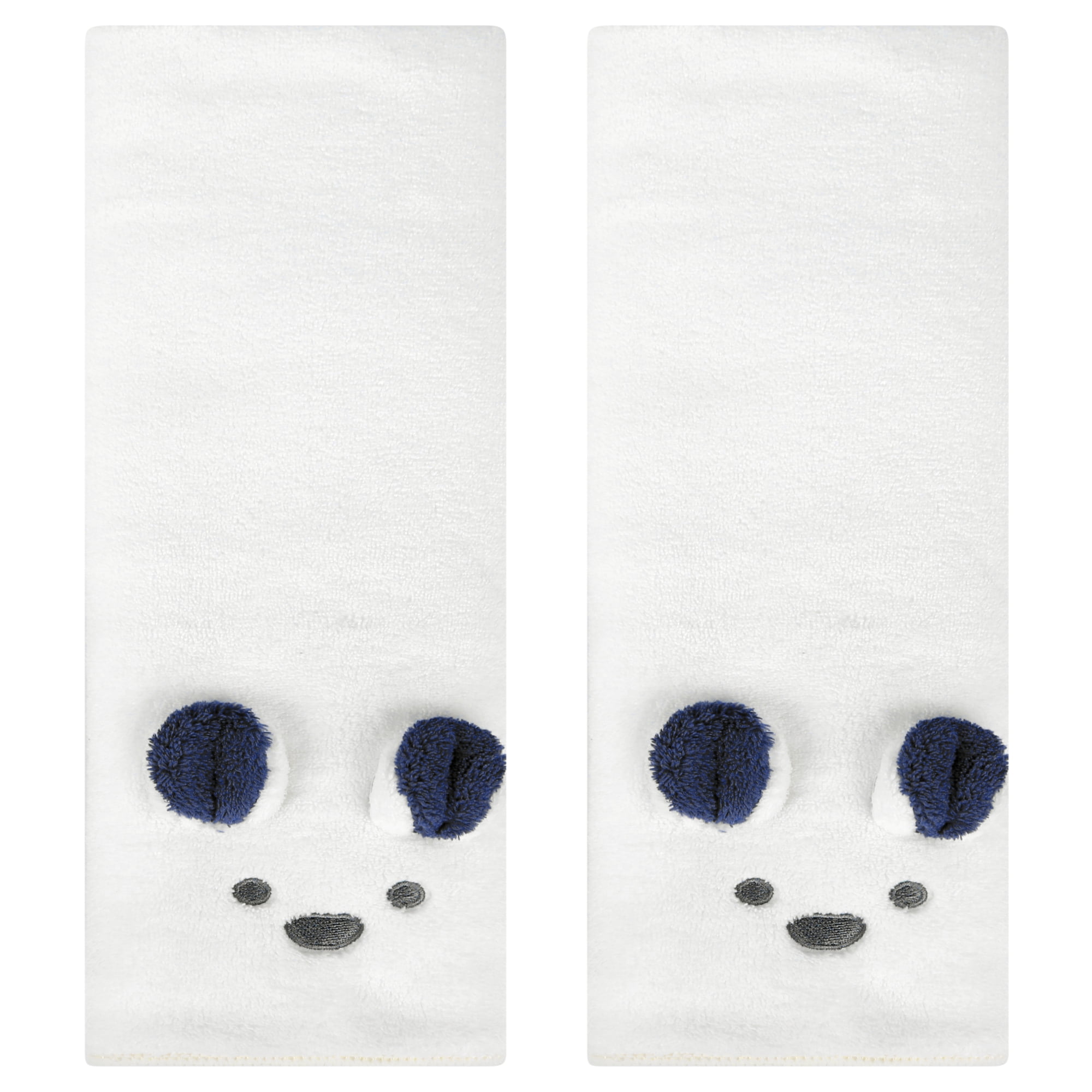 Unique Bargains Coral Soft and Absorbent Rabbit Pattern Towel Set White 2-Piece