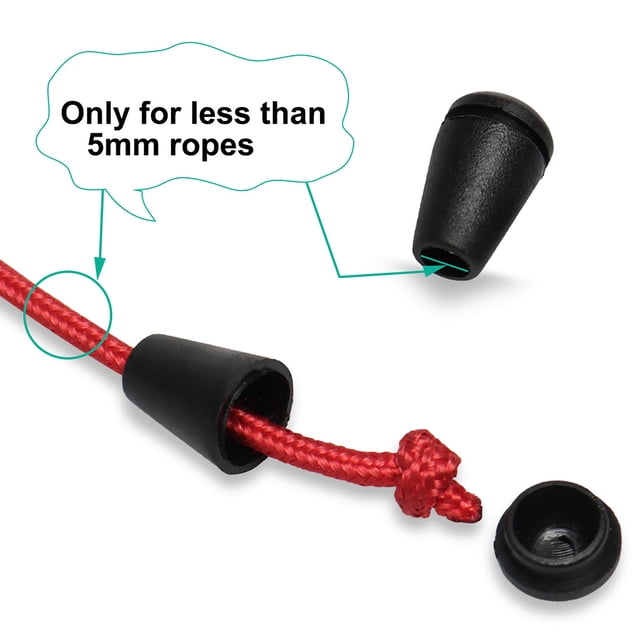 Unique Bargains Cord Lock Rope Lanyard Ends Fastener Stopper Plastic ...