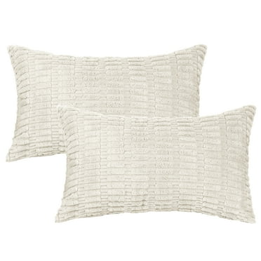 Unique Bargains Corduroy Soft Square Cushion Covers Modern Throw Pillow Covers (2 Count) Beige 12"x20"