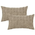 thumbnail image 1 of Unique Bargains Corduroy Soft Square Cushion Covers Modern Throw Pillow Covers (2 Count) Brown 12"x20", 1 of 6