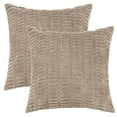 thumbnail image 1 of Unique Bargains Corduroy Soft Square Cushion Covers Modern Throw Pillow Covers (2 Count) Brown 18"x18", 1 of 6