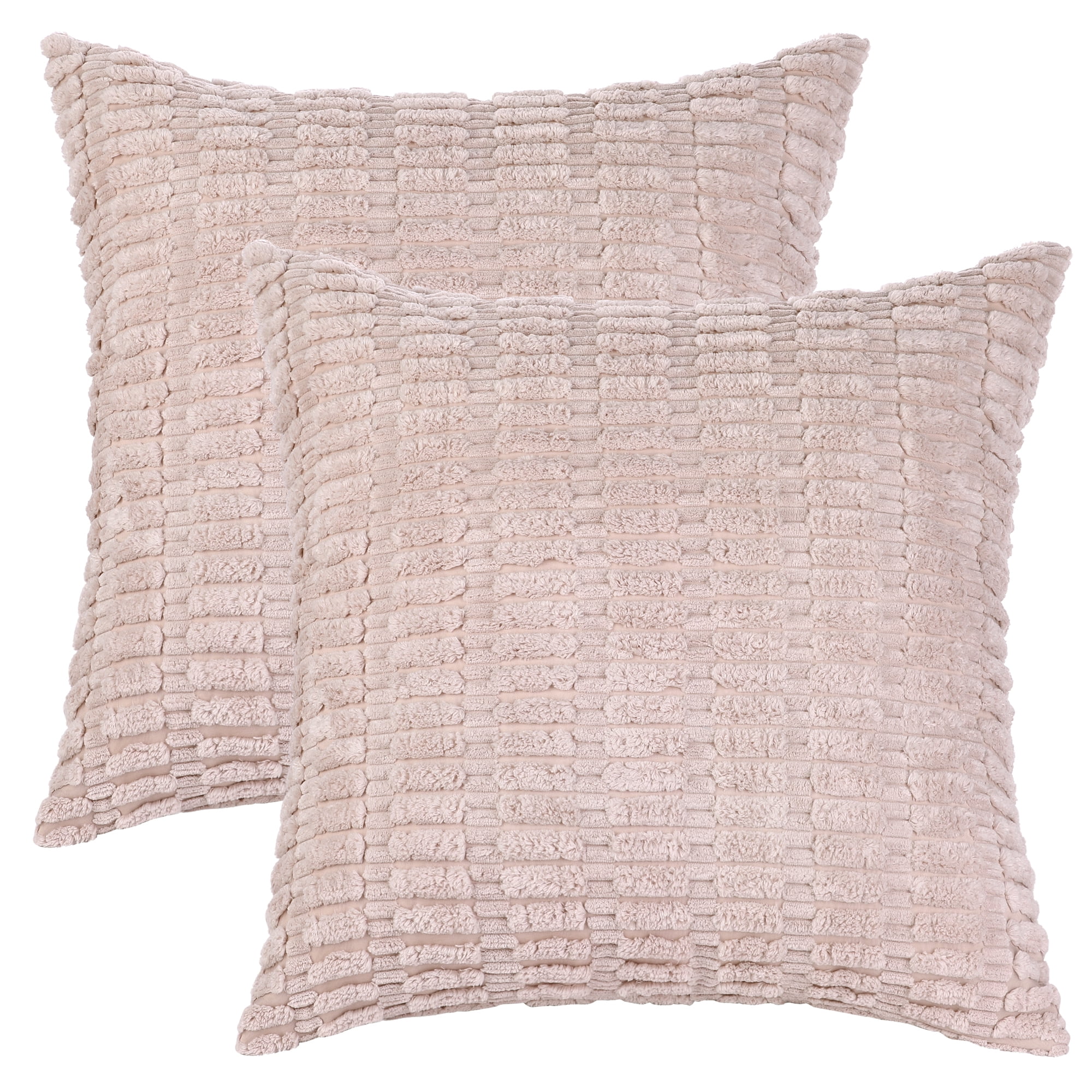 Unique Bargains Corduroy Soft Square Cushion Covers Modern Throw Pillow Covers (2 Count) Dark Pink 16"x16"