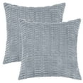 thumbnail image 1 of Unique Bargains Corduroy Soft Square Cushion Covers Pillow Covers 2pk Slate Grey 20" x 20", 1 of 6