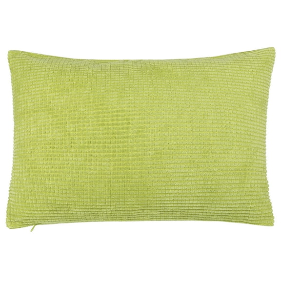 Unique Bargains Corduroy Texture Decorative Throw Pillow Cover Light Green 12" x 18"