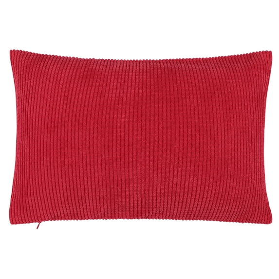 Unique Bargains Corduroy Texture Decorative Throw Pillow Cover Red 12" x 18"