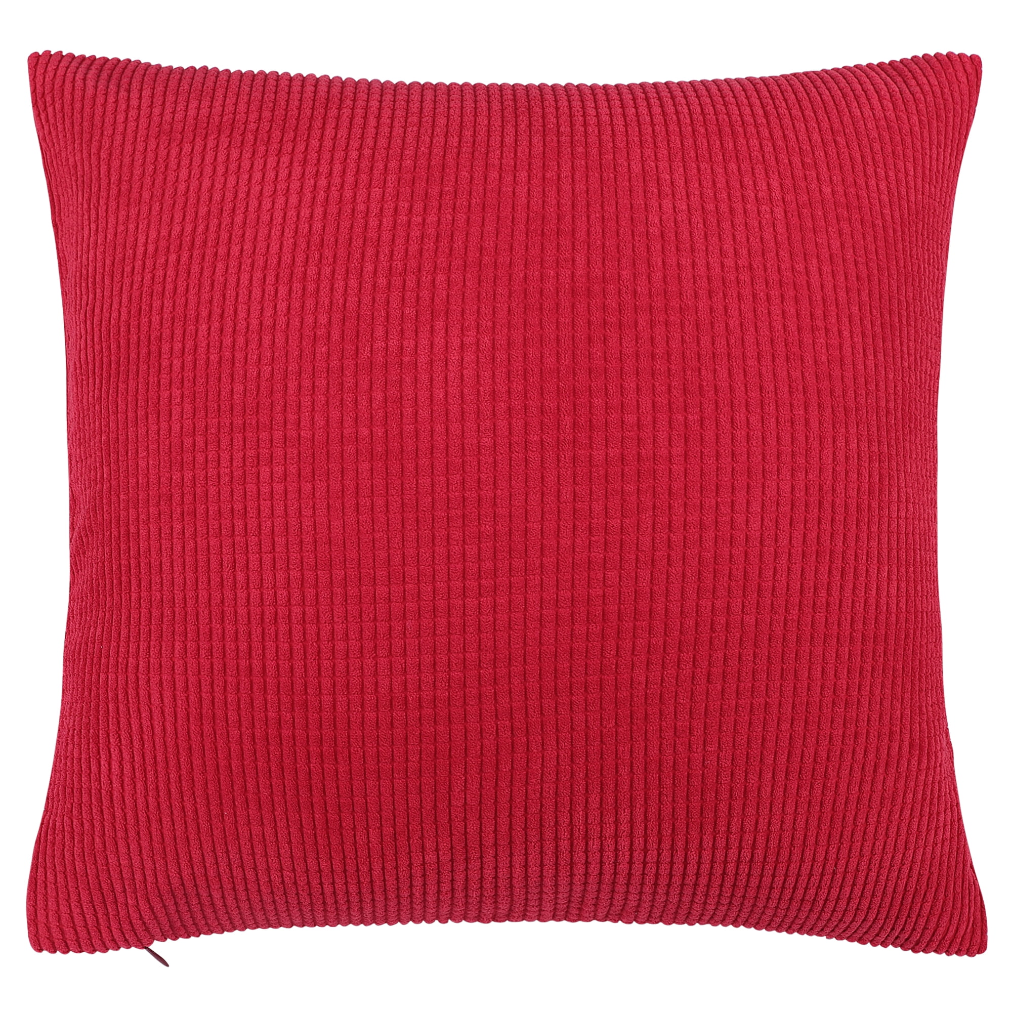 Unique Bargains Corduroy Texture Decorative Throw Pillow Cover Red 18" x 18"
