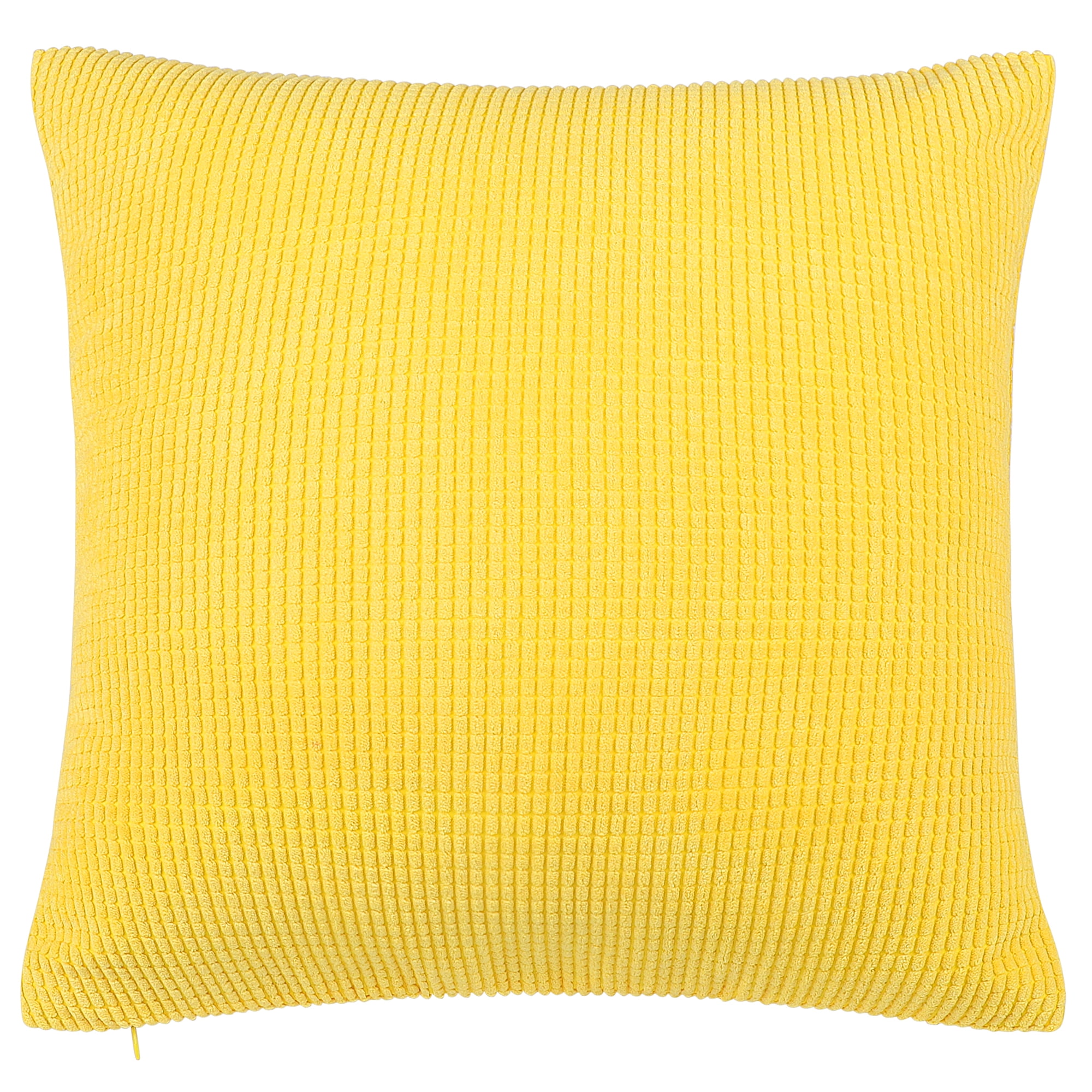 Unique Bargains Corduroy Texture Decorative Throw Pillow Cover Yellow 18" x 18"