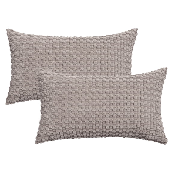 Unique Bargains Corduroy Throw Pillow Covers Set of 2 Grey 20" x 12"