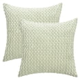 thumbnail image 1 of Unique Bargains Corduroy Throw Pillow Covers Set of 2 Light Green 16" x 16", 1 of 7
