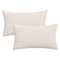 Unique Bargains Corduroy Throw Pillow Covers Set of 2 White 20" x 12"