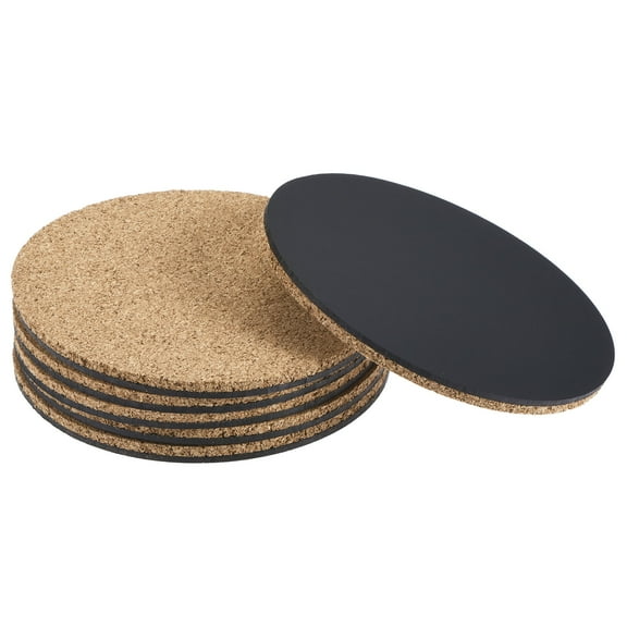 Unique Bargains Cork Plant Mat Round Plastic Absorbent Waterproof Coaster Pads Brown 4"