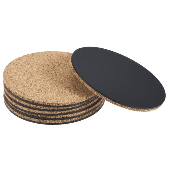 Unique Bargains Cork Plant Mat Round Plastic Absorbent Waterproof Coaster Pads Brown 4"