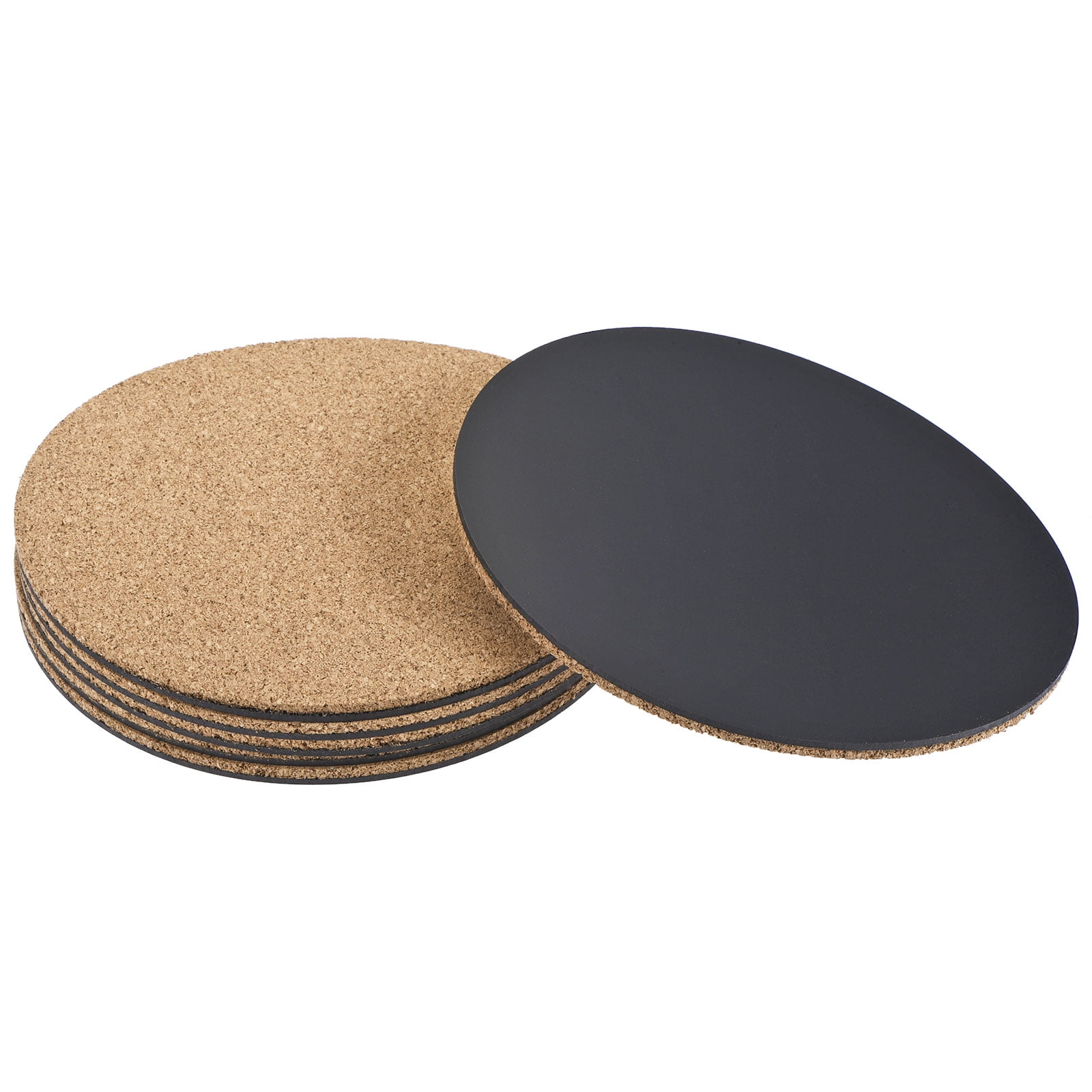 Unique Bargains Cork Plant Mat Round Plastic Absorbent Waterproof Coaster Pads Brown 6"