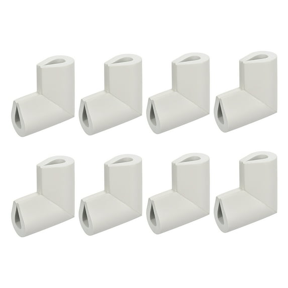 Unique Bargains Corners Table Edge Guard U Shaped Angle Corner Guard Nitrile Rubber 2.17" x 1.5" x 0.31" White 8pcs