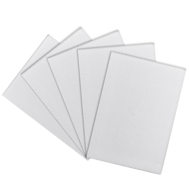 Unique Bargains Corrugated Cardboard Paper Sheets 7.87 inch x 11.81 inch for Craft and DIY Projects White 5pcs