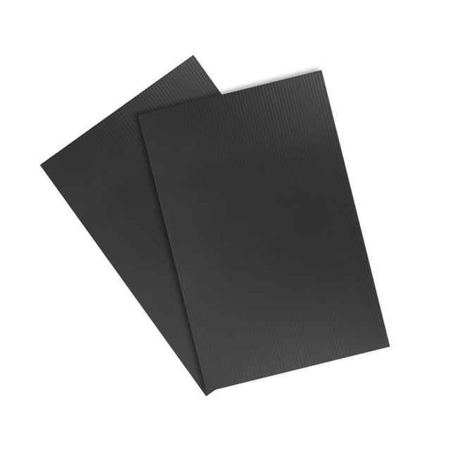 Unique Bargains Corrugated Plastic Sheets,3mm Black Blank Yard Lawn