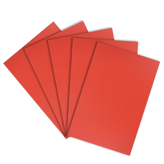 Unique Bargains Corrugated Plastic Sheets,8 Inch x 12 Inch,Waterproof Sign Blank Board Red 5pcs