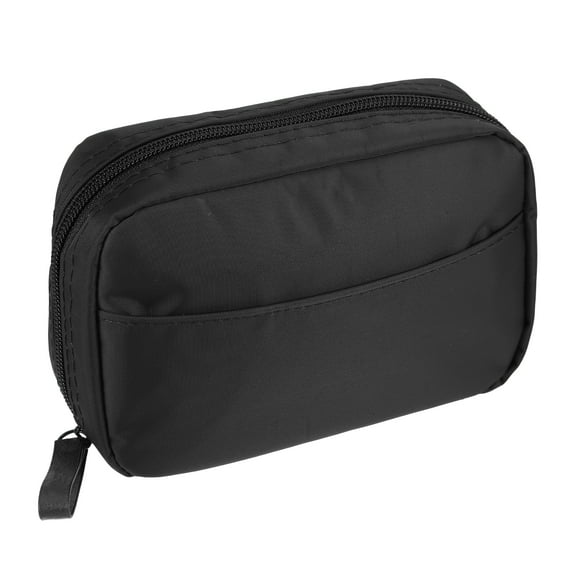 Unique Bargains Cosmetic Bag Large Capacity Makeup Bag Portable Storage Bag Women Cosmetic Pouch for Lipsticks Black