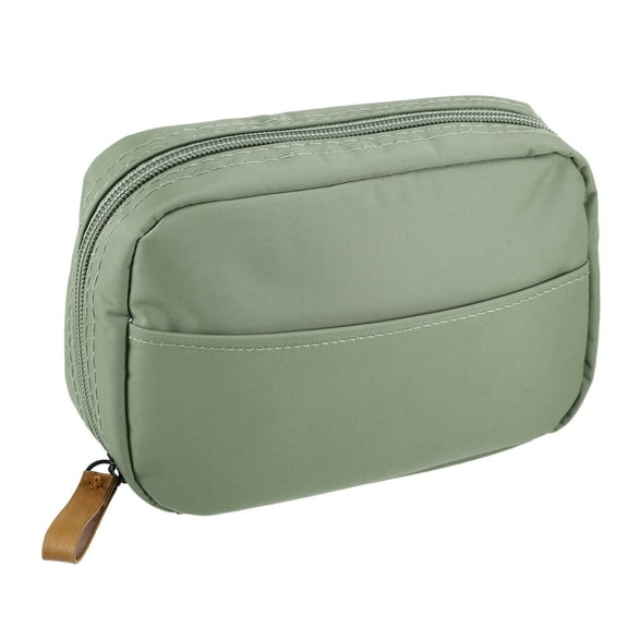 Unique Bargains Cosmetic Bag Large Capacity Makeup Bag Portable Storage Bag Women Cosmetic Pouch for Lipsticks Green