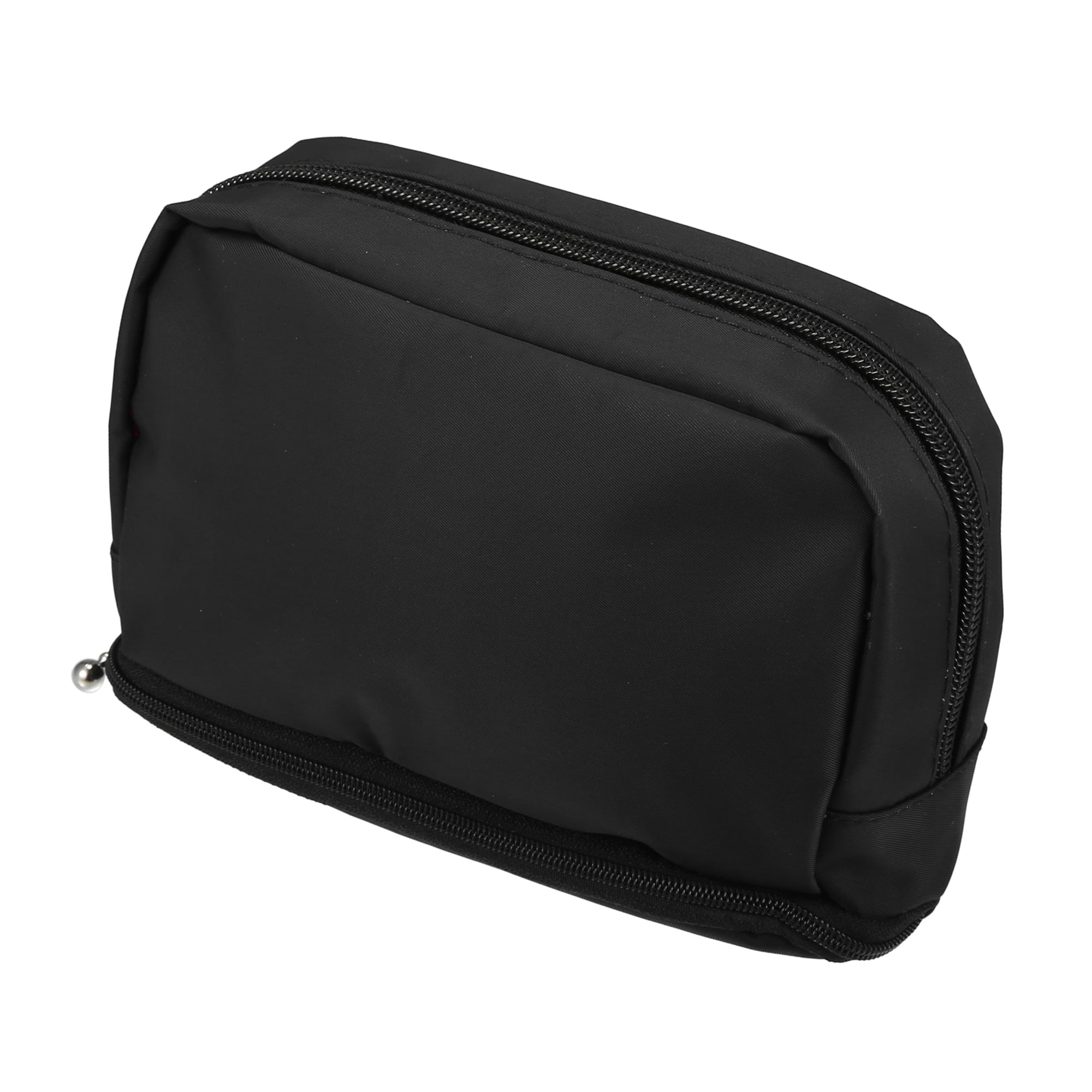 Unique Bargains Floral Makeup Bag Zipper Flower Cosmetic Pouch Black
