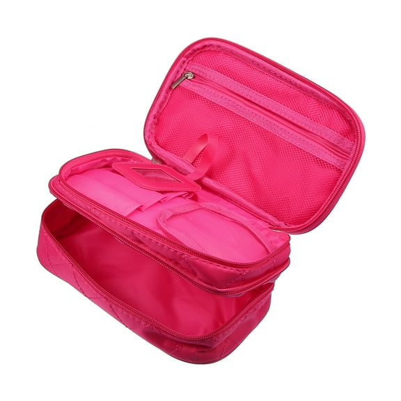 Unique Bargains Floral Makeup Bag Zipper Flower Cosmetic Pouch Rose Red