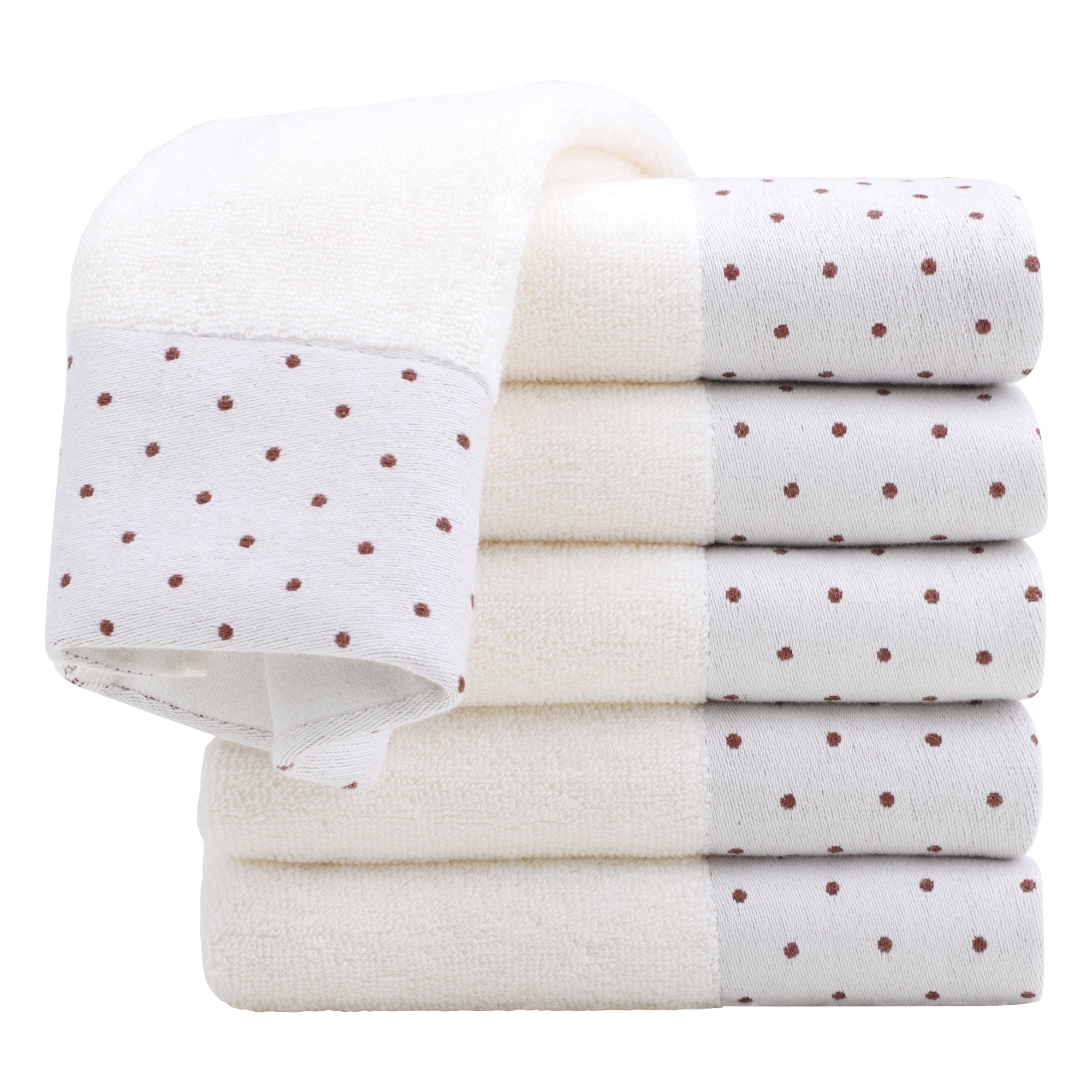 Unique Bargains Cotton 600 GSM Absorbent Hand Towel Set 14" x 30" Beige 6 Pcs