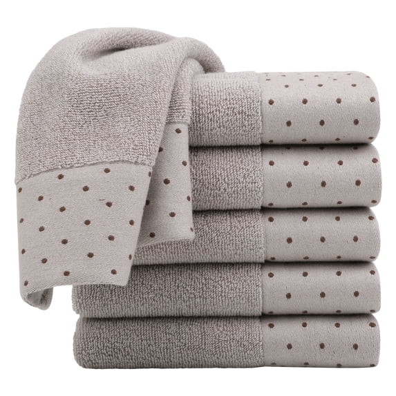Unique Bargains Cotton 600 GSM Absorbent Hand Towel Set 14" x 30" Bone 6 Pcs