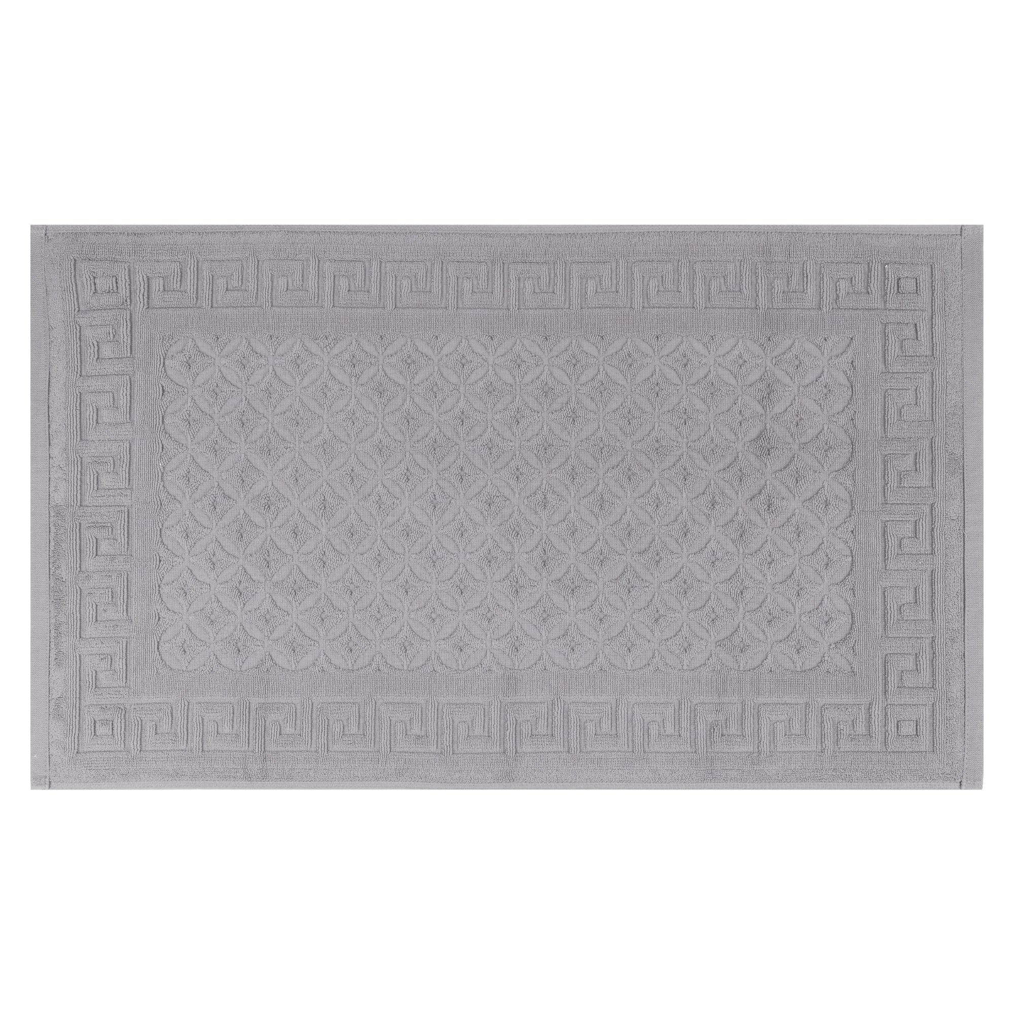 Unique Bargains Cotton Bath Mat Soft Bathroom Rug Absorbent Floor Towel Mats Grey