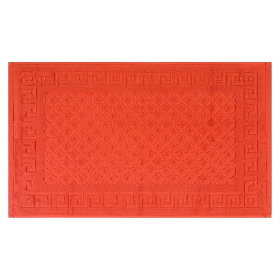 Unique Bargains Cotton Bath Mat Soft Bathroom Rug Absorbent Floor Towel Mats Orange