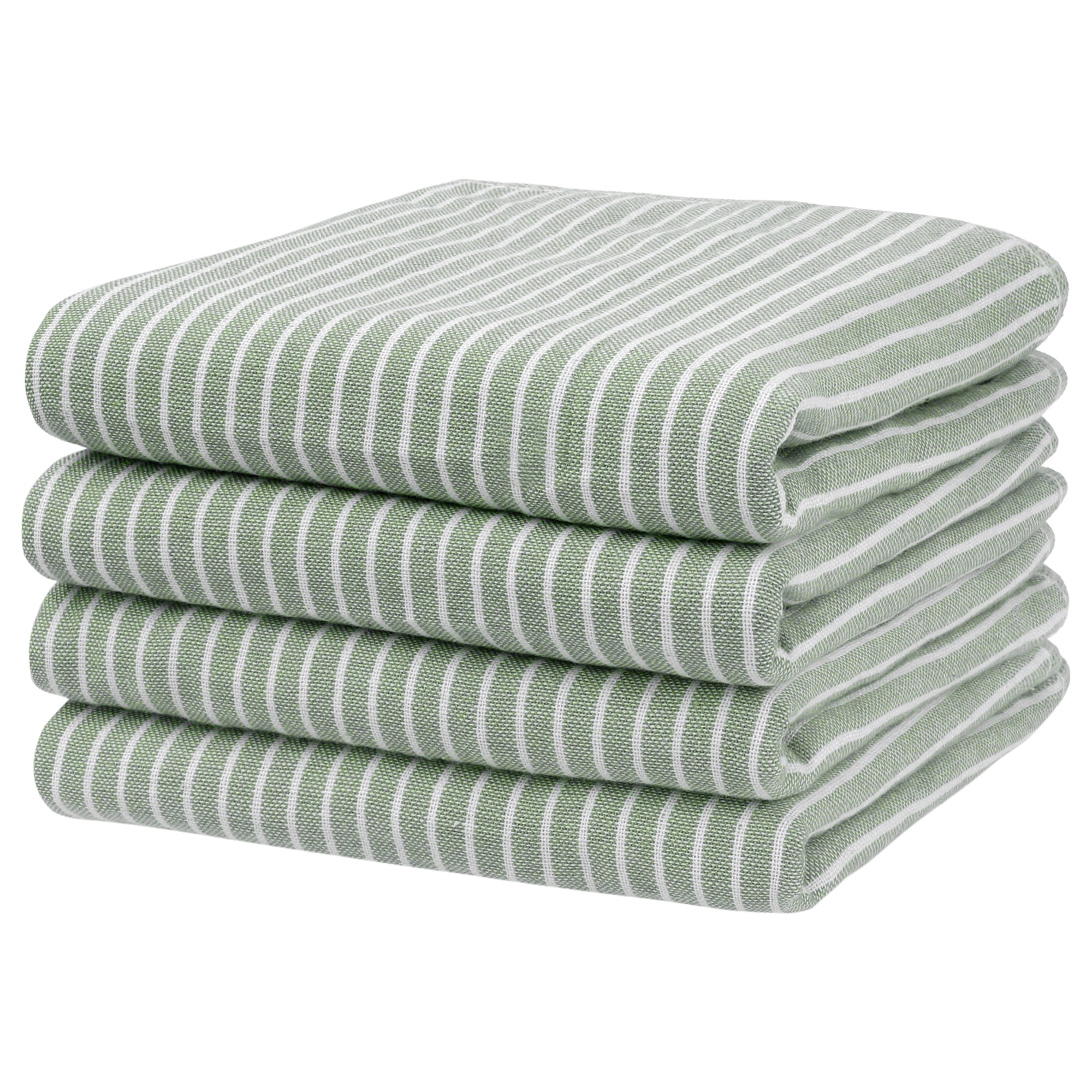 Unique Bargains Cotton Bathroom Hand Towels Quick Drying Kitchen Towel Sets 14" x 30" Green 4pk