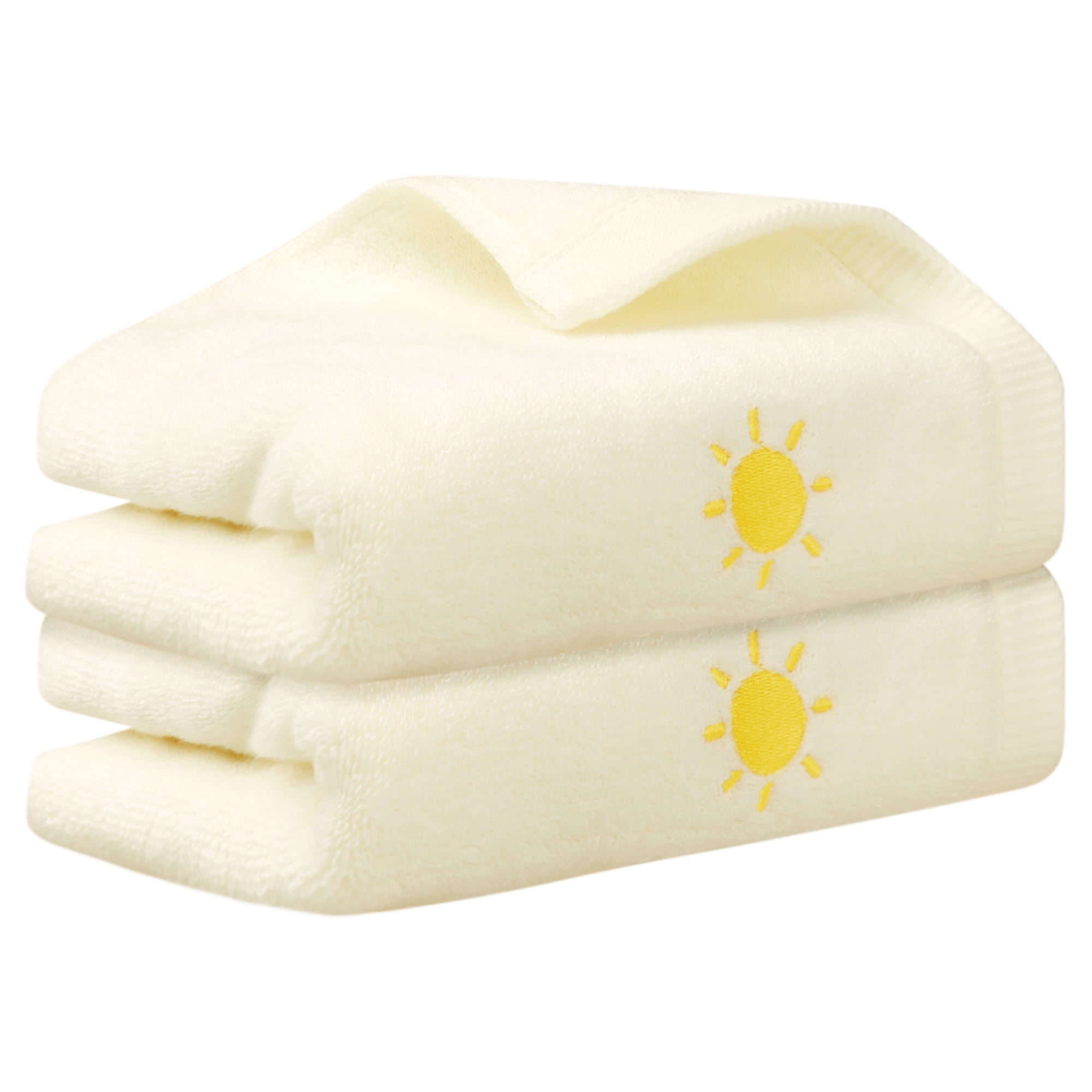 Unique Bargains Cotton Cartoon Pattern Hand Towels Absorbent Decorative Towel Beige 2