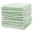thumbnail image 1 of Unique Bargains Cotton Checked Hand Towels Dishcloths Set Dish Kitchen Towels Pack of 12 Green 12" x 12", 1 of 7