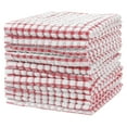 thumbnail image 1 of Unique Bargains Cotton Checked Hand Towels Dishcloths Set Dish Kitchen Towels Pack of 12 Red 12" x 12", 1 of 7