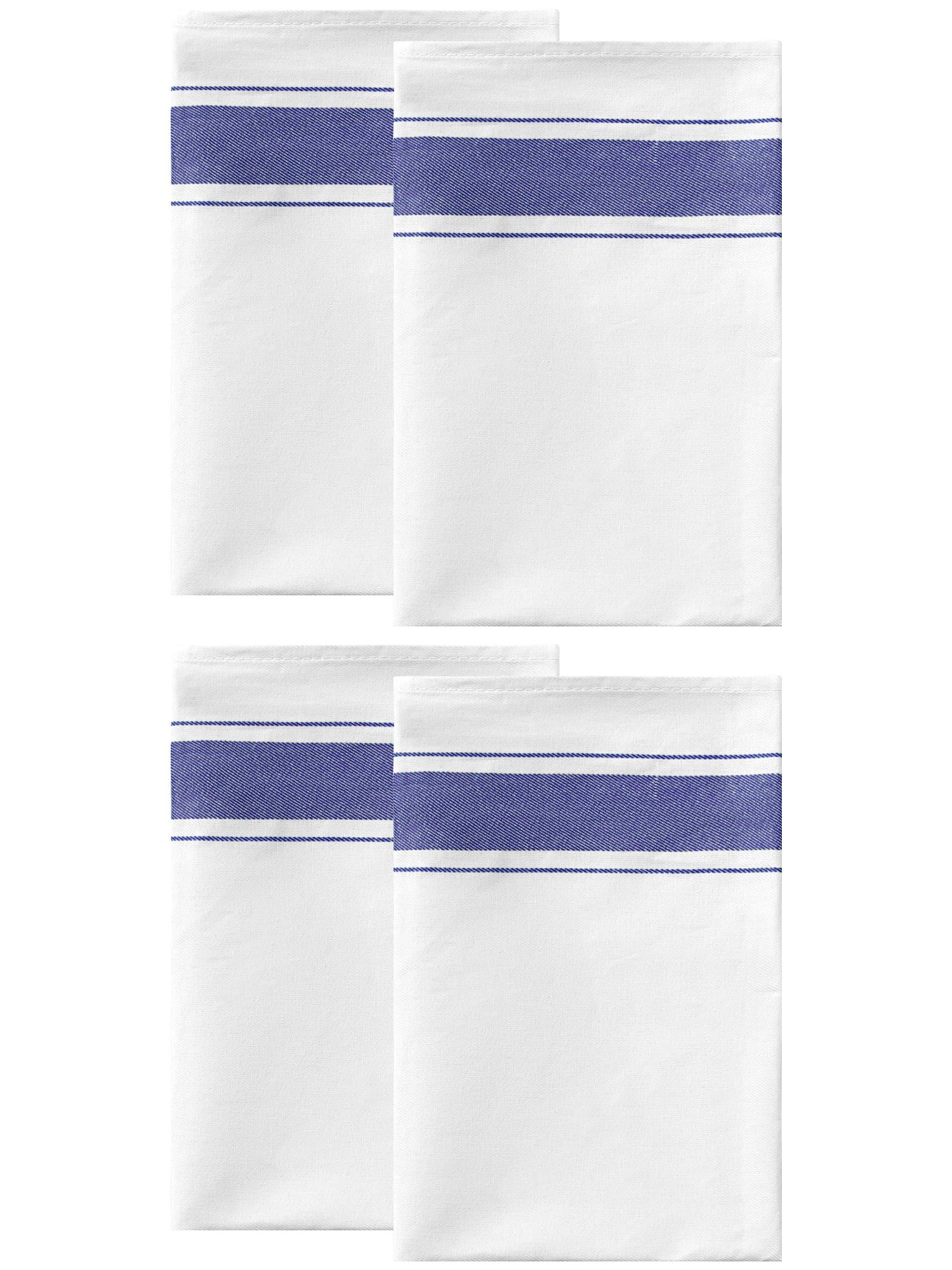 Unique Bargains Cotton Dish Clean Towels Kitchen Dishcloth Set Blue 20" x 28" - 4 pack